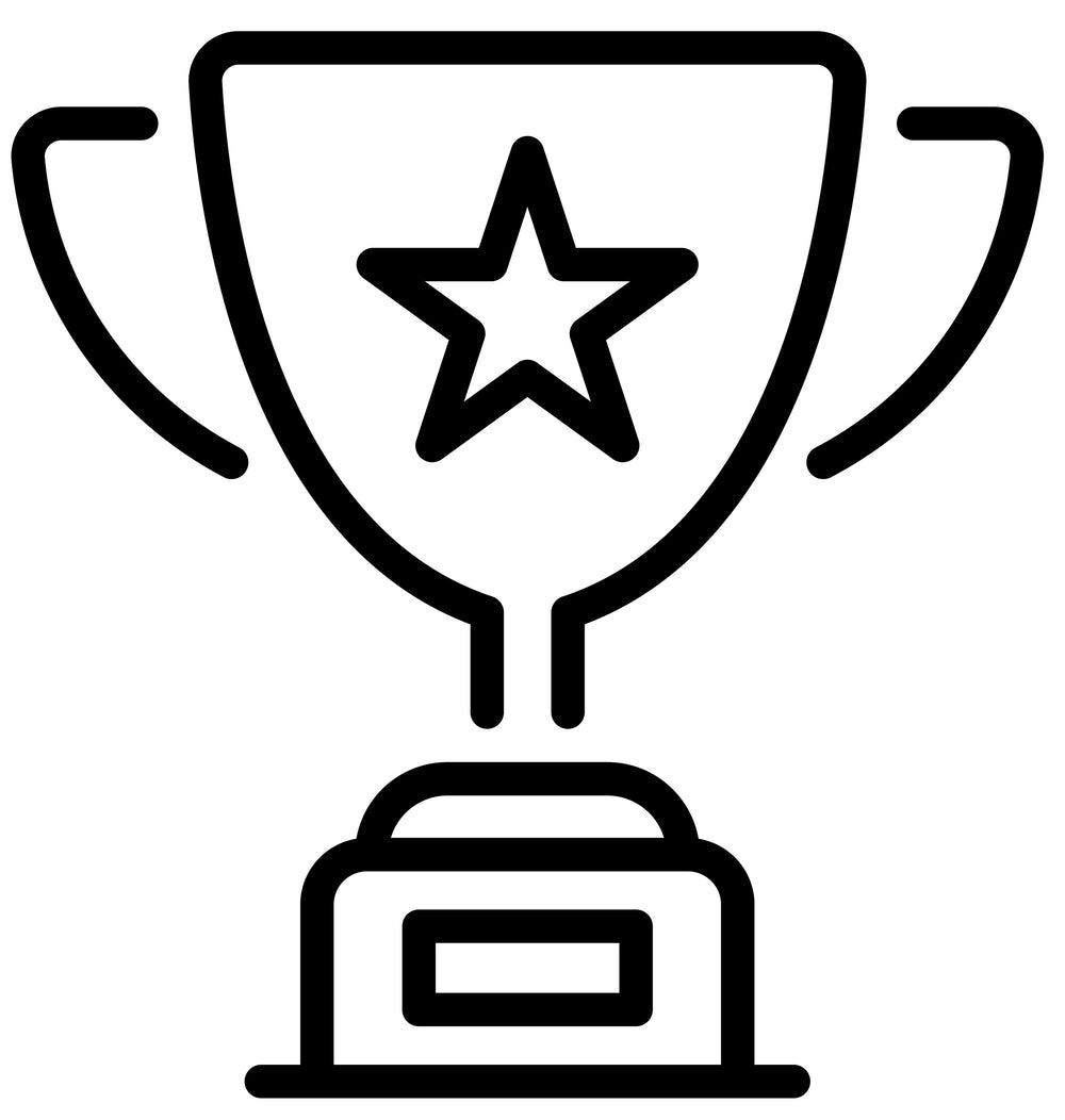 Ein Symbol einer schwarz-weißen Trophäe mit einem Stern