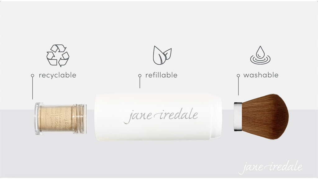 jane iredale - Amazing Base Refillable Brush - Warm Brown (Auslaufartikel) - Nachfüllbarer Make-up Pinsel - jane iredale Mineral Make-up - ZEITWUNDER Onlineshop - Kosmetik online kaufen